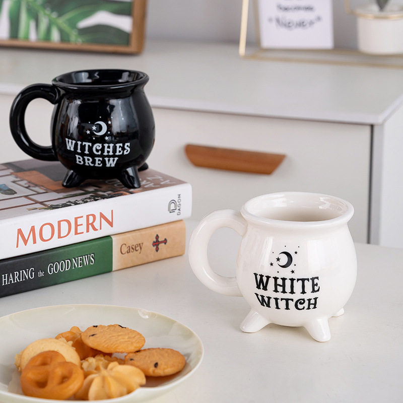 Ceramic witch coffee cup ghost festival witch mug ceramic Halloween mug Witches brew mug
