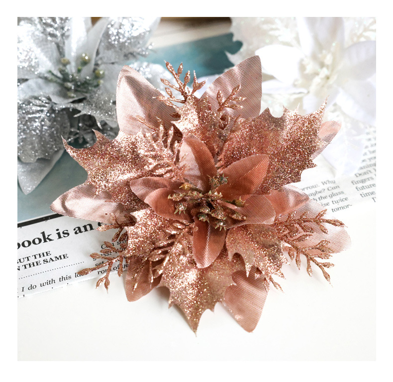 Decorazioni natalizie cipolla artificiale panno floccaggio panno polvere da spolverare fiore di Natale decorazione albero di Natale accessori ghirlanda di Natale_voghion.com