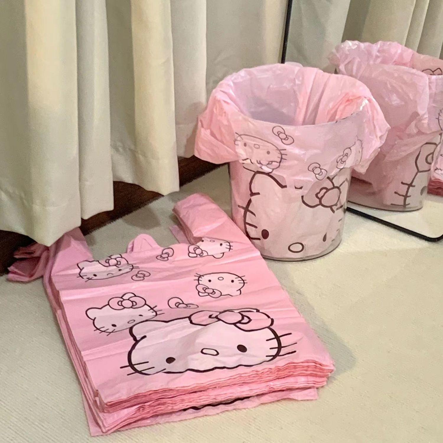 Vest bag plastic bag girl pink handbag gift bag storage bag garbage bag household portable cartoon female