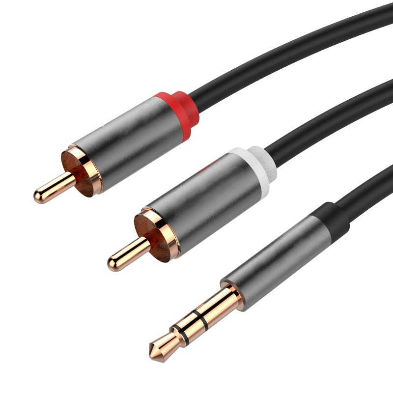 Audio Cable ONE minute two 3.5mm to double lotus plug mobile phone connection RCA audio amplifier computer subwoofer cable