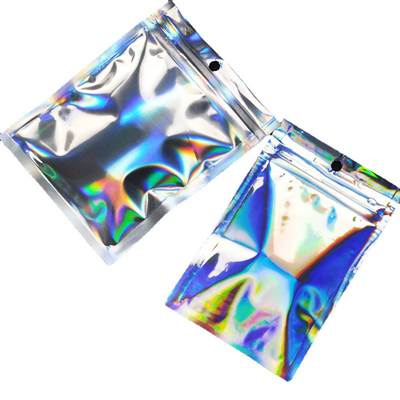 Thickened Laser Rainbow Self-sealing Bag Snack Jewelry Clothing Plastic Packaging Bag Yin and Yang Aluminum Foil Sealed Bone Bag Spot