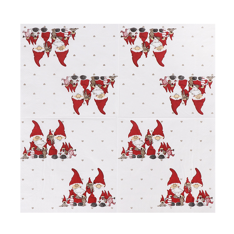 Christmas Snowman factory in stock flower napkin tissue Western restaurant baking workshop applicable facial tissue wholesale