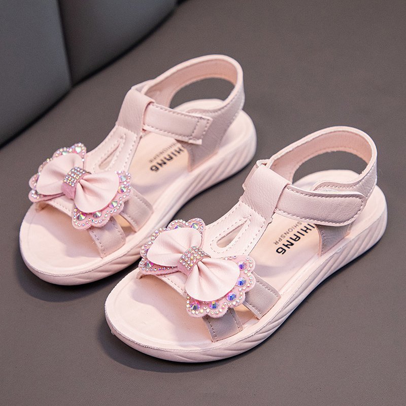 Girls' sandals 2024 Summer new fashion Children's Princess sandals soft bottom medium and big children girls' casual sandals
