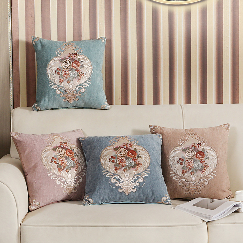 New home light luxury sofa waist support Amazon one-piece delivery Nordic style jacquard pillowcase cushion wholesale
