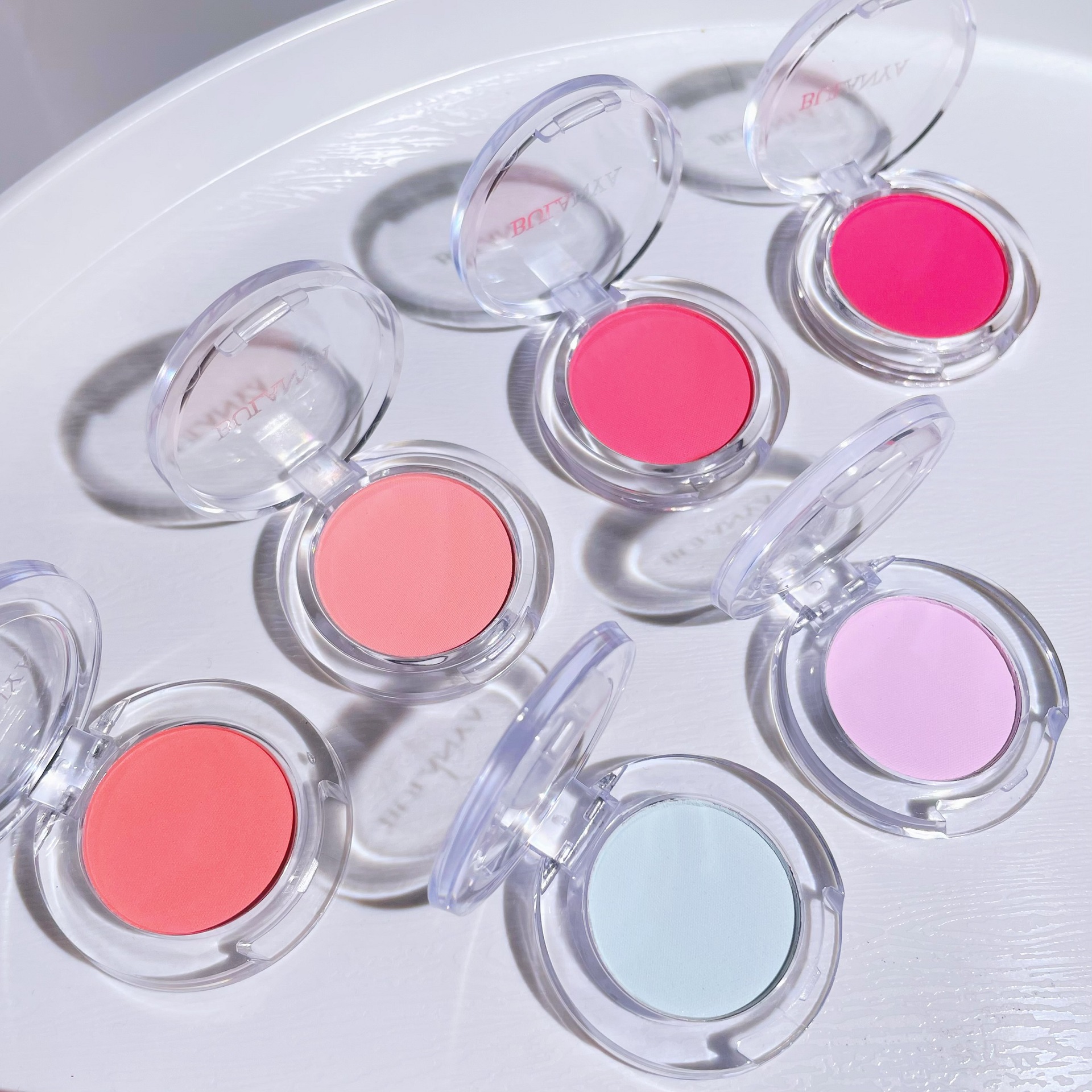 BULANYA Monochrome Soft Mist Blush Cream Peach Natural Apricot Naked Pink Mute Highlight Face Gill Blue Gill Purple