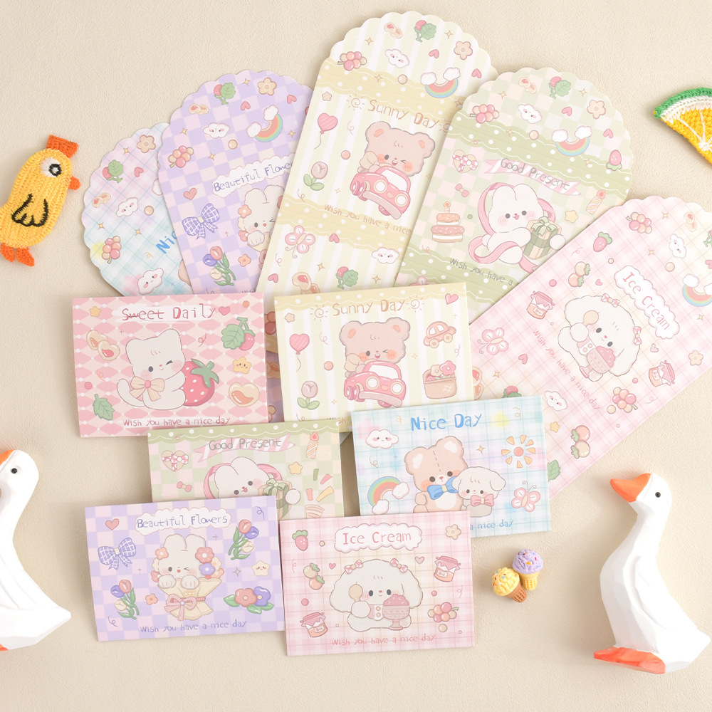Amazon cartoon cute ins Christmas greeting card 30% DIY Tanabata message birthday greeting postcard wholesale