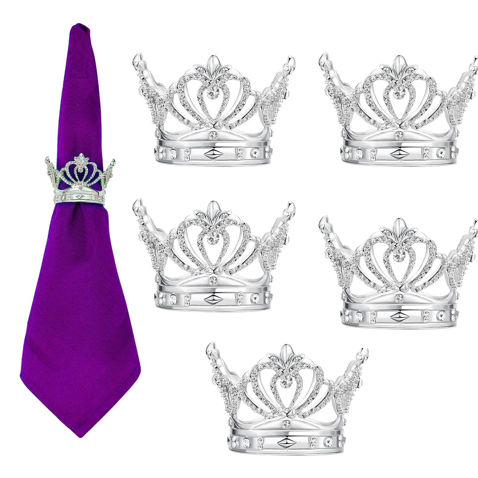 Factory hot metal crown napkin ring Amazon explosion napkin buckle factory direct hotel plate decoration