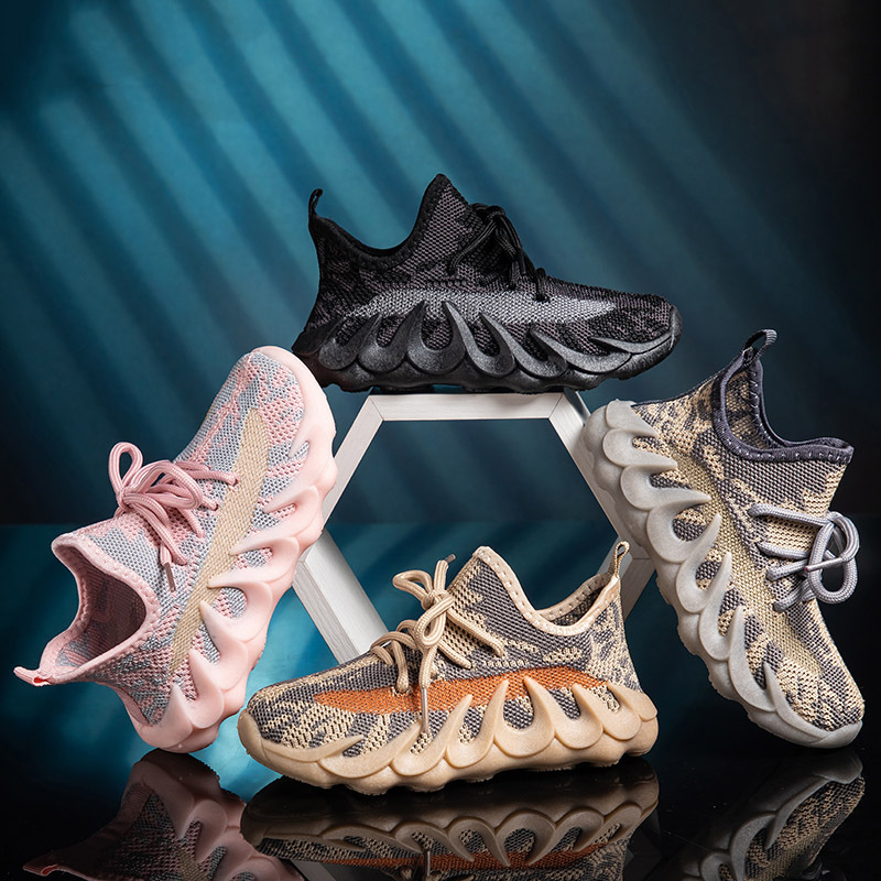 Children's Sneakers New 2023 Spring and Summer Comfortable Flying Woven Octopus Boys and Girls Running Shoes Coconut Shoes