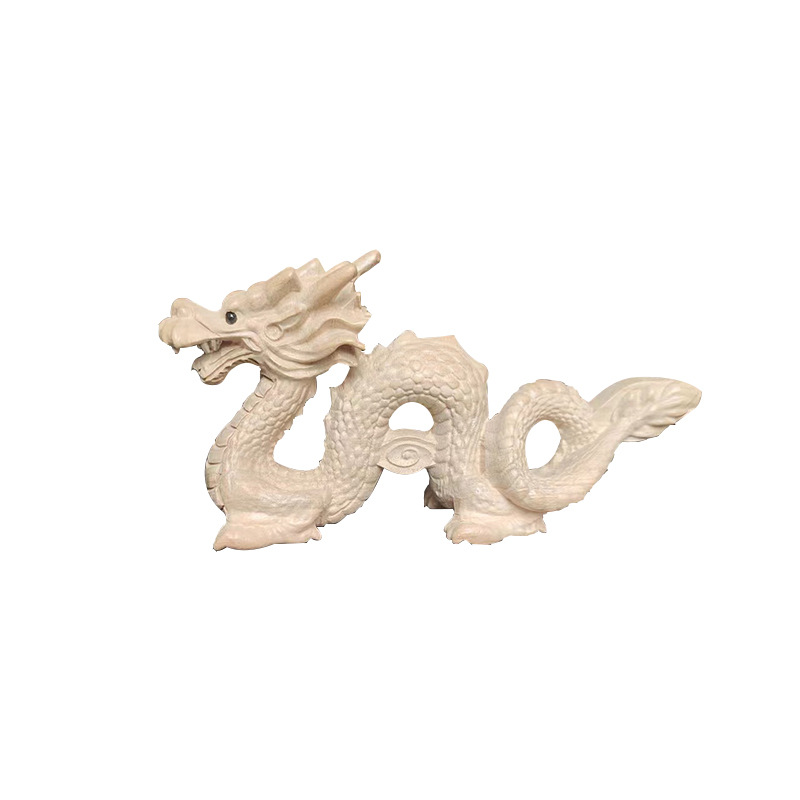 Peach wood dragon zodiac dragon ornaments dragon wood carving log hand-carved dragon lacquer-free zodiac mascot