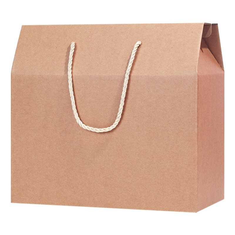 Kraft Paper Packaging Box in stock Fruit and Vegetable Portable Gift Box Native Product Empty Box Dragon Boat Festival Zongzi Gift Box Empty Box