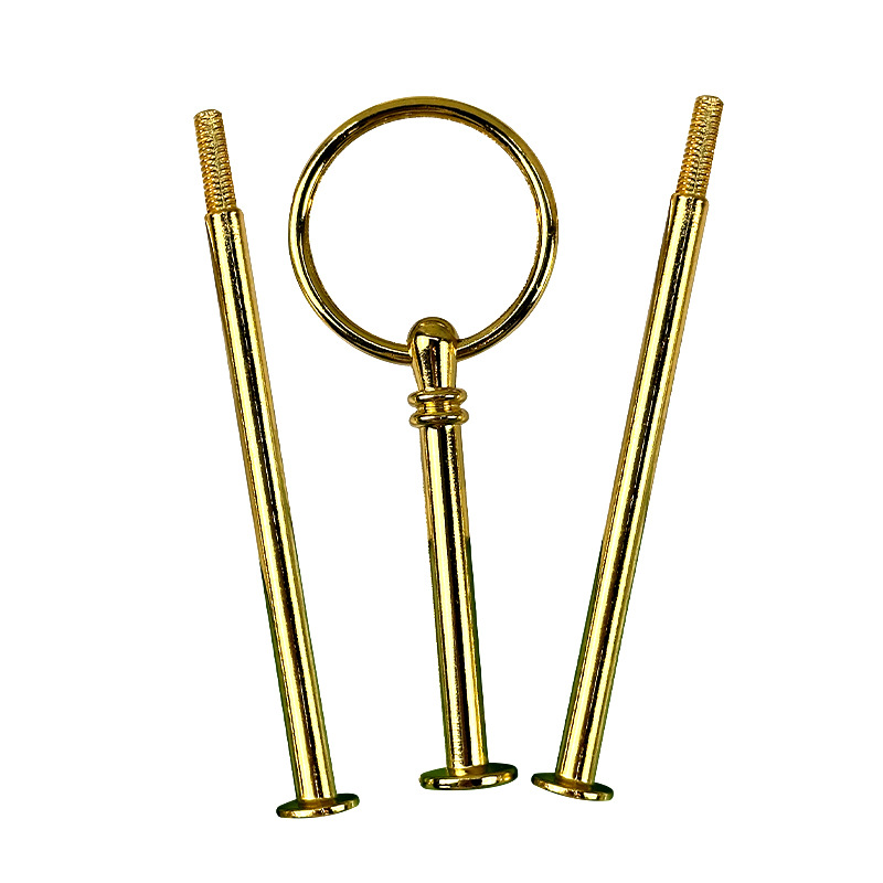 Light Luxury Ring String Plate Zinc Alloy Double Layer Multilayer Plate Holder Ceramic Glass Bamboo Plate String Rod