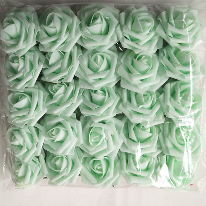 卸売りシミュレーションpe薔薇花7 ~ 8cmロッド付き泡偽花頭結婚祝い砂糖箱カード花diy材料|undefined