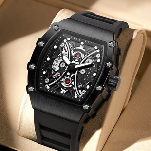 Jinshidun brand live broadcast cross-border hot watch men's silicone barrel-shaped luminous fashion sports watch wholesale