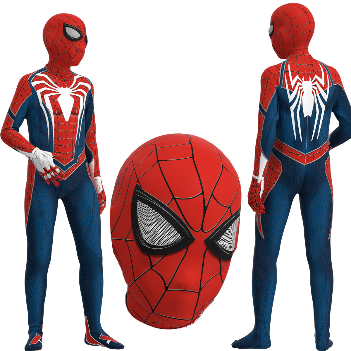 White Spider-Man clothes children Boy Cartoon Summer boy clothing quick-drying toy tight jumpsuit suit