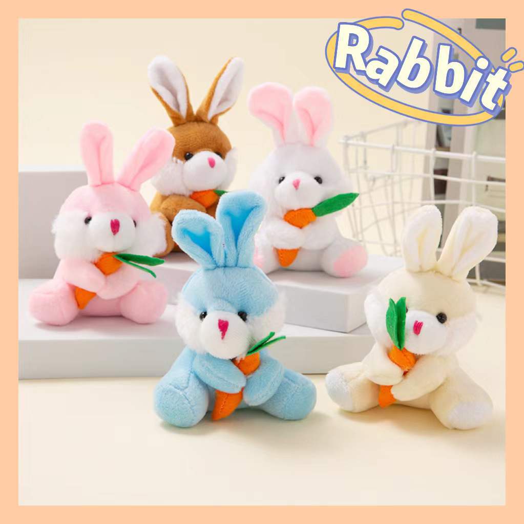 Cute Bunny Carrot Plush Doll Doll Girl Backpack Keychain Pendant Decorative Doll Machine Gift