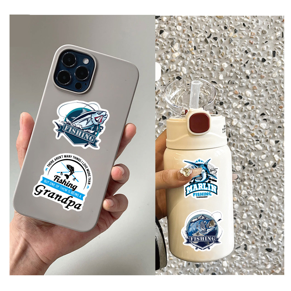 50-100 cross-border personality outdoor fishing graffiti stickers DIY scooter luggage waterproof removable stickers
