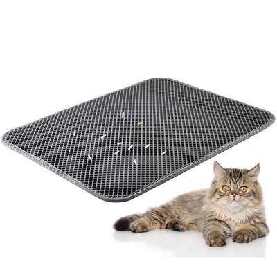 EVA double-layer foldable cat litter pad washable pet square hole leakage litter pad cat litter box cleaning pad