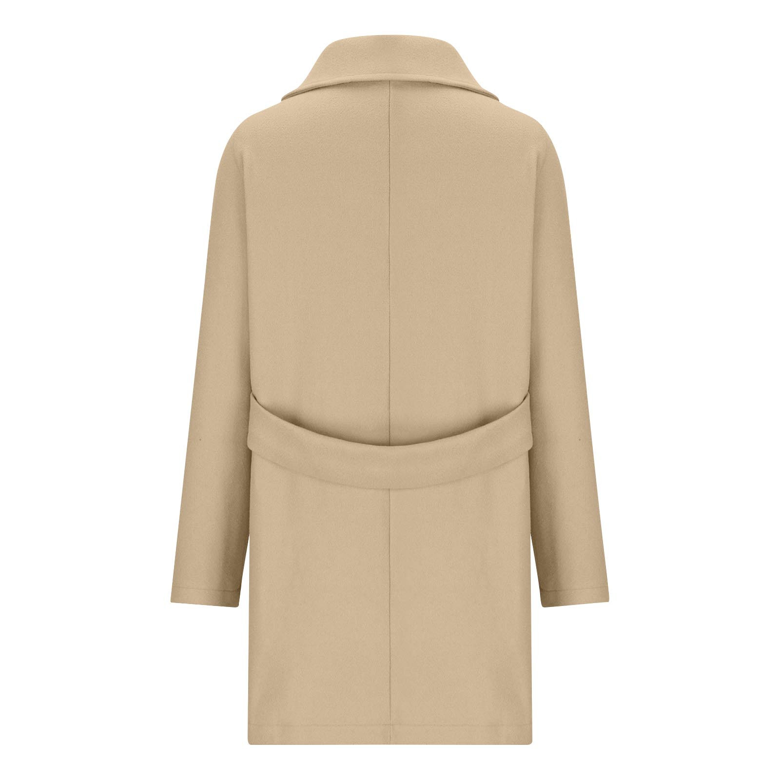 Woolen coat mid-length double-breasted long sleeve solid color woolen coat for women_voghion.com