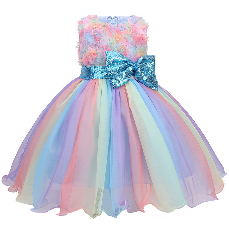 Children's skirt girls skirt dress tutu skirt bow mesh evening dress girl dress a consignment