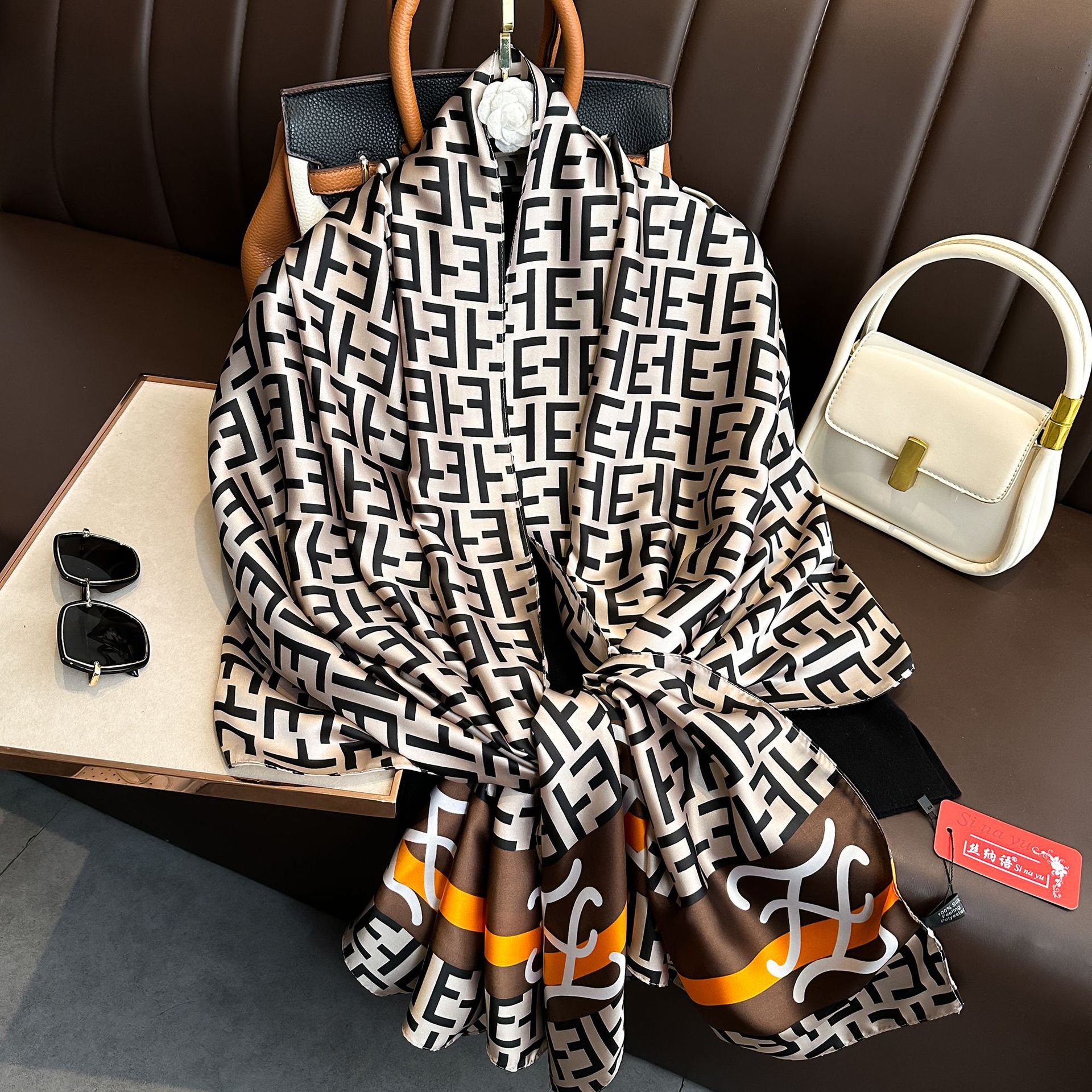 New fashion all-match long scarf women's letter printed scarf shawl outer wear decorative beach towel lengthened