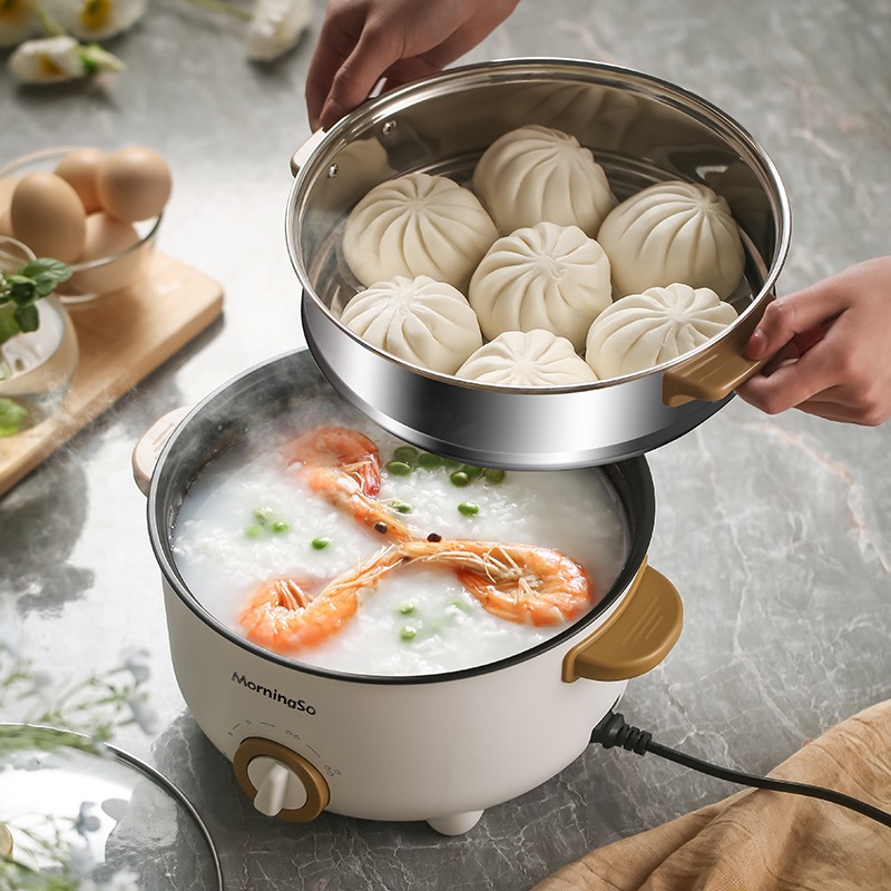 Electric Hot Pot Household All-in-One Electric Cooking Pot Electric Stir-frying Pot Non-stick Pot Small Electric Pot for Dormitory Students