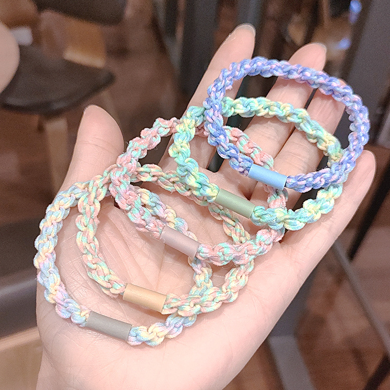 Basic Base Rubber Band Simple Knot Braided Hair Band Hair Rope High Elastic Durable Hair Rope Pony Tail Headwear