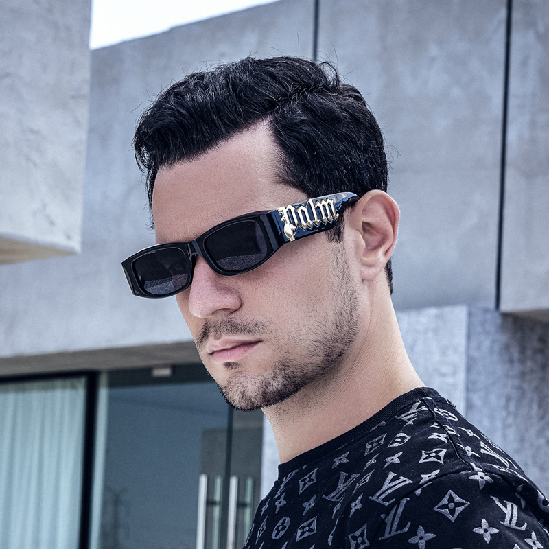European and American personality small frame sunglasses women's high-level cross-border wholesale fashion wide-leg sunglasses men's anti-ultraviolet
