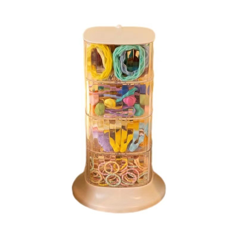Plastic storage box jewelry hairpin headband storage dormitory bedroom dustproof desktop transparent organizing box storage rack