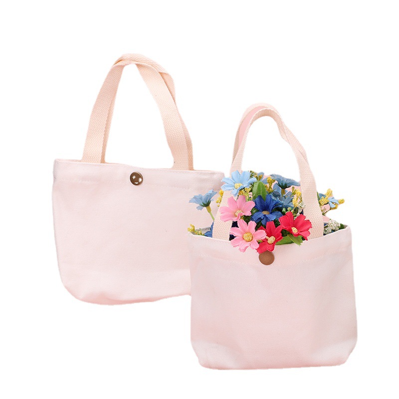 Handbag Canvas Clutch Bag Mini Coin Purse Handbag DIY Handbag Solid Color White Cute Portable