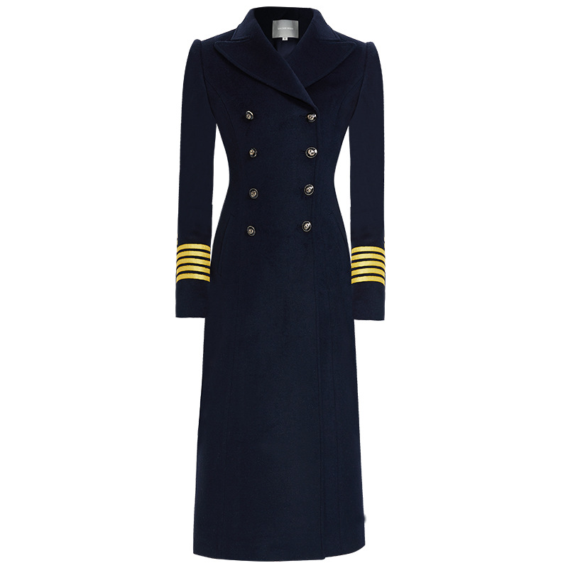 Hostes ceketi Kadın Orta uzunlukta sonbahar ve kış Havacılık Koleji kaptan pilot havaalanı yer hizmetleri yün ceket tulum_voghion.com