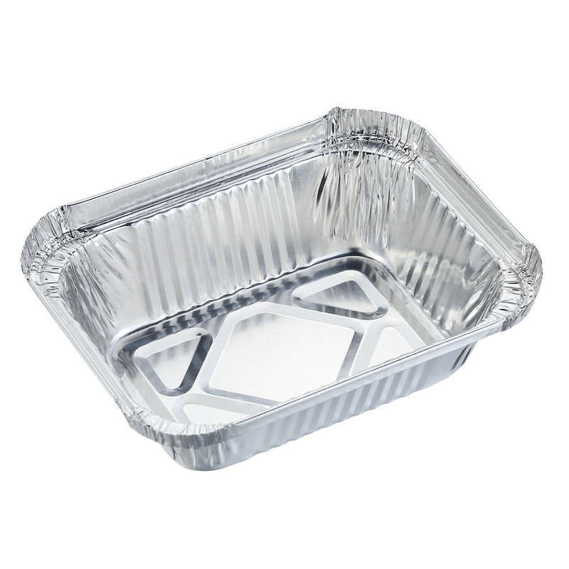 Tin carton food grade packing box barbecue disposable lunch box square takeaway insulation aluminum foil special Wholesale