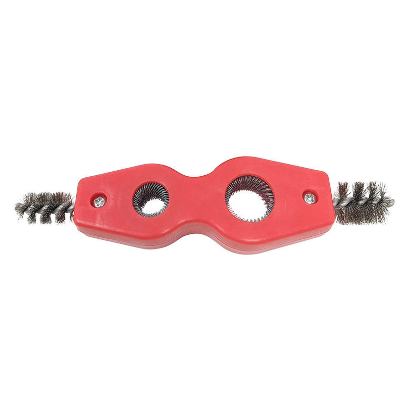 Four-in-one battery brush double-headed copper tube brush inner and outer reamer pipe cleaner deburring pipe Chamfering tool