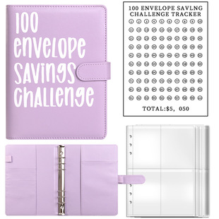 100EnvelopeChallenge couple's 100-day challenge saving money saving book budget loose-leaf book