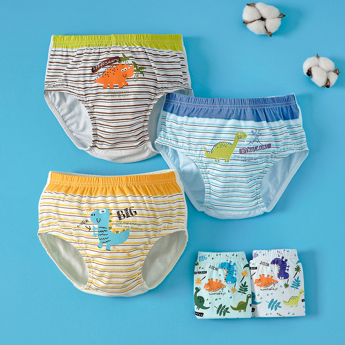 Boys underwear cotton foreign trade dinosaur cartoon shorts large small and medium-sized children's Briefs boys and children manufacturers wholesale