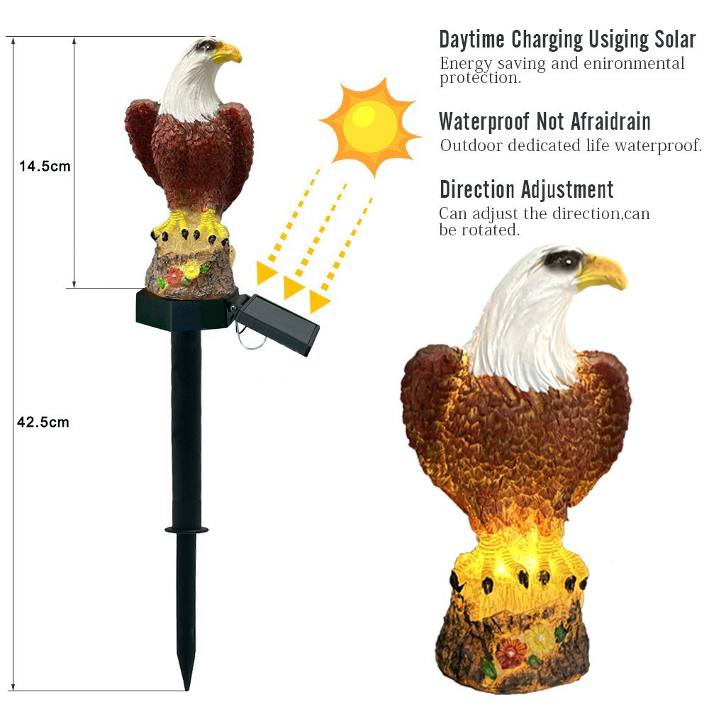 Hot sale solar resin Eagle lawn lamp outdoor waterproof garden ground lamp garden decoration landscape lamp