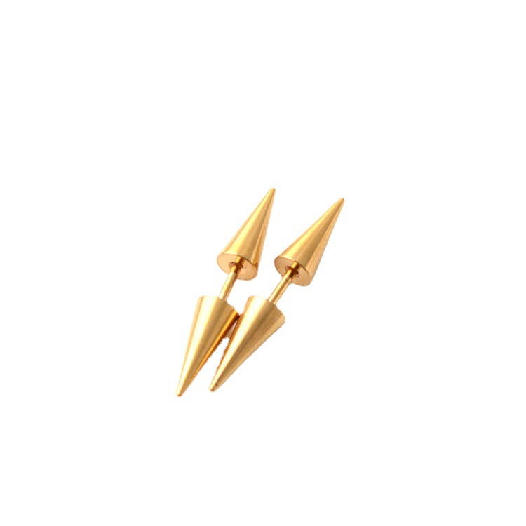 Personalized tide sharp cone earrings manufacturers direct supply punk European and American puncture stainless steel Jewelry earrings wholesale AD04