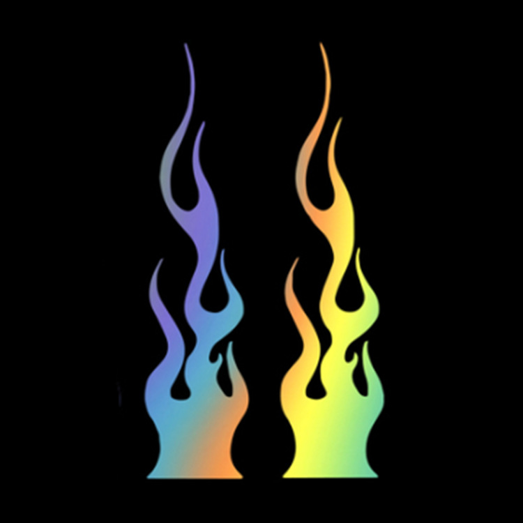 Motorcycle helmet flame fuel tank car sticker totem modification fire helmet sticker pull flower B07
