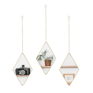 Nordic Bathroom Mirror Toilet Toilet Makeup Four-sided Diamond Decoration Creative Entrance Sofa Background Hanging