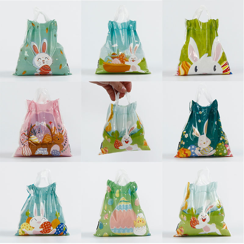 Easter Drawstring Gift Bag Party Party Bunny Egg Gift Bag Packaging Cartoon Color Drawstring Gift