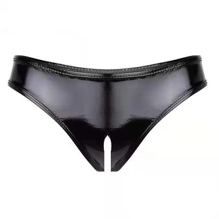 Cross-border products Europe and the United States highlight PVC patent leather sexy open triangle sexy shorts no smell accurate size
