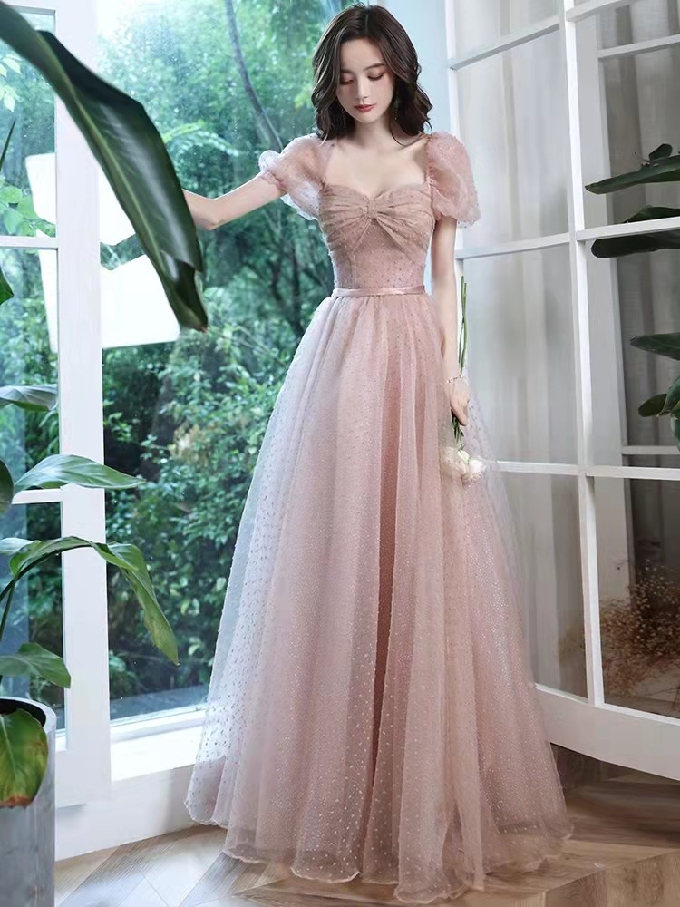 Evening Dress Women's Banquet 2024 New Ambience Niche Texture Pink Fairy Host Dress Banquet Evening Dress
