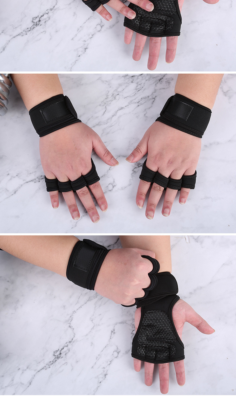 Guanti da fitness a mezze dita da uomo e da donna, per sollevamento pesi meccanico, bilanciere, polsi, guanti da equitazione protettivi anti-bozzolo, sottili, per la fornitura di fabbrica_voghion.com