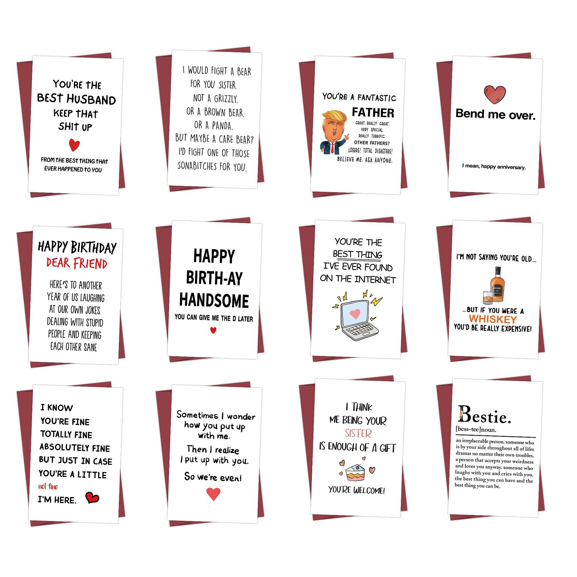 1/pack cross-border funny birthday card with envelope cross-border funny text card spoof fun gift