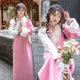 Yunnan Internet Celebrity Tibetan Robe Blue Pink Tibetan Female Ethnic Style Portrait Tibetan Travel Photograph Girlfriend Photo Studio Photo Clothing