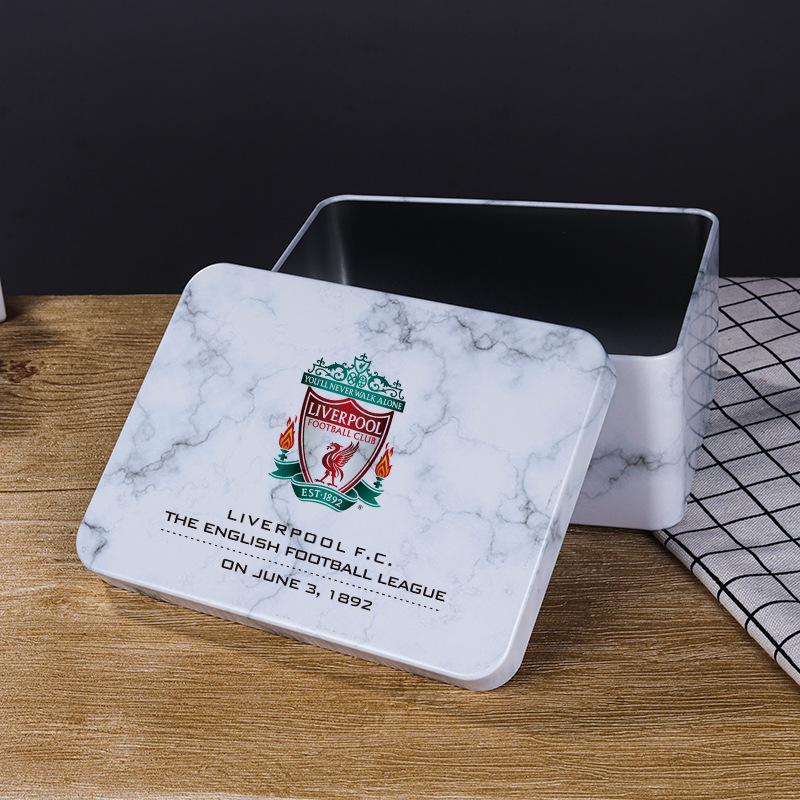 Football Giants club gift box rectangular tinplate box Star hand-made packaging box iron box