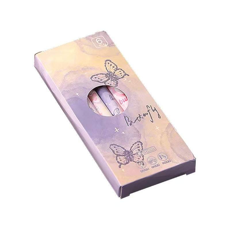 New Fantasy butterfly high-looking press purple cute girl heart brush question pen student exam gel pen learning
