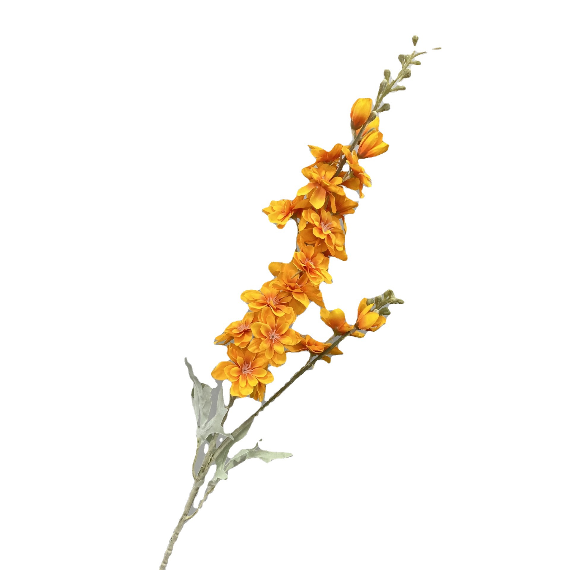 Two-prong flocking delphinium wedding simulation flower auditorium wedding road flower arrangement living room decoration factory wholesale