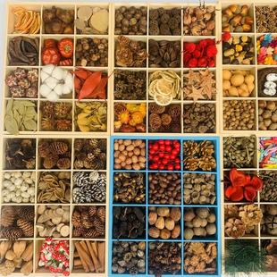 100 kinds of fruit shell pine cone dried flower leaves Cotton Christmas decoration cinnamon pine cone handmade diy plant painting material