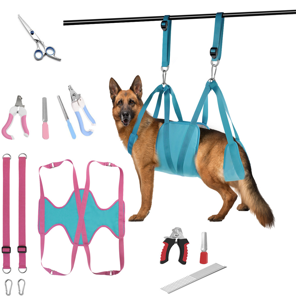 Cross-border pet cat and dog beauty hammock medium and small dogs beauty scissors nail suit pet cleaning auxiliary tool