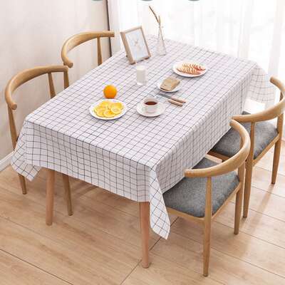 Nordic style PEVA Plaid tablecloth washable waterproof oil-proof dustproof table mat plastic Plaid coffee table tablecloth